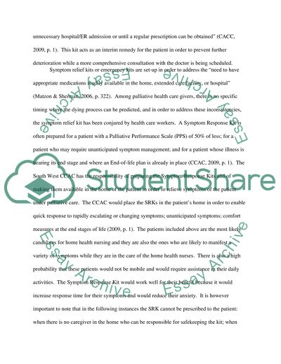 Home Health Nursing Initiative: Symptom Response Kit