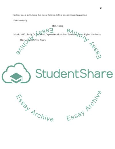 Study Of Combined Depression-Alcoholism Treatment