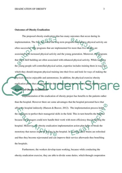 Eradication of Obesity