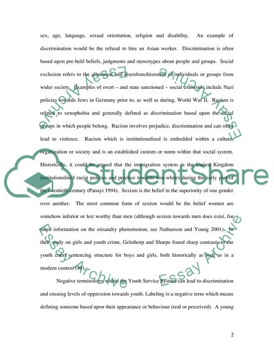 Discrimination, Oppression and the Youth Justice System