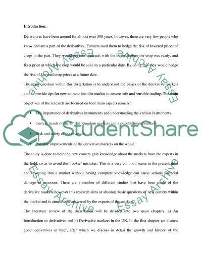 The United Kingdom Derivative Markets