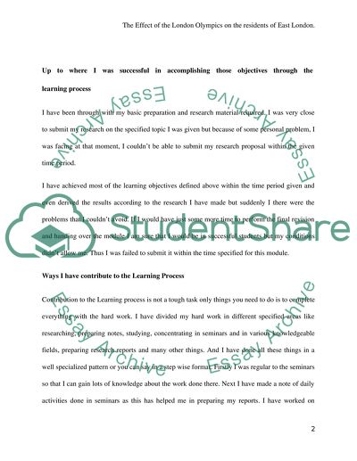 Effect of the London Olympics on the Residents of East London