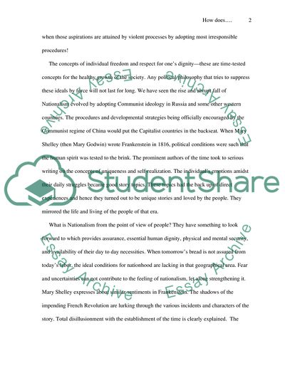 How Does the Understanding of the Origins and Spread of Nationalism Inform Our Reading of Frankenstein
