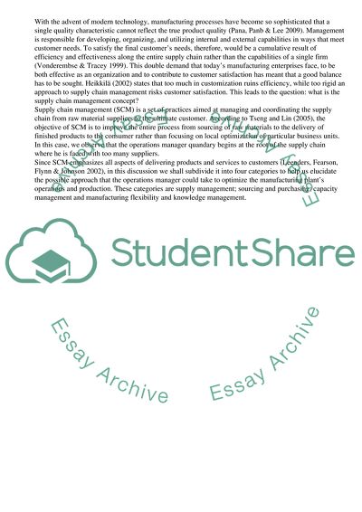 Capacity Management and Manufacturing Flexibility