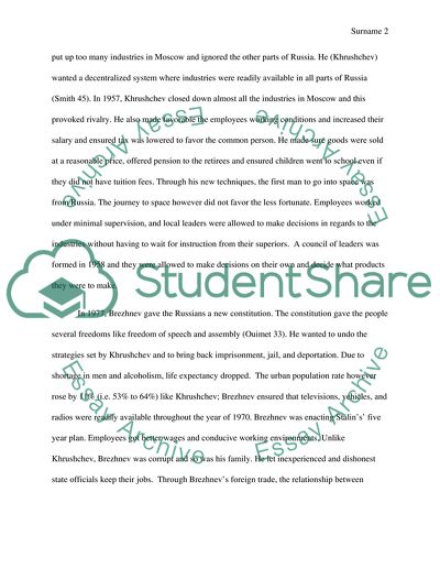 The Policies of Khrushchev, Brezhnev, and Gorbachev