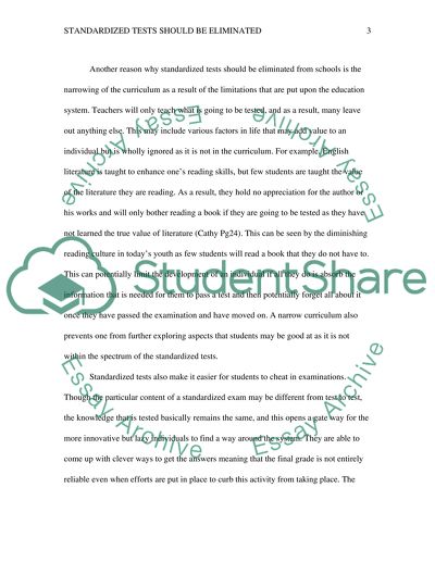 Should Standardized Tests Be Eliminated from School