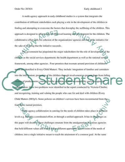 Multi-Agency Approach to Early Childhood Studies