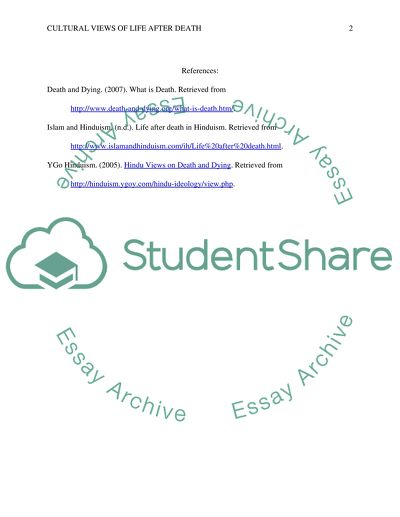 Cultural view of life after death