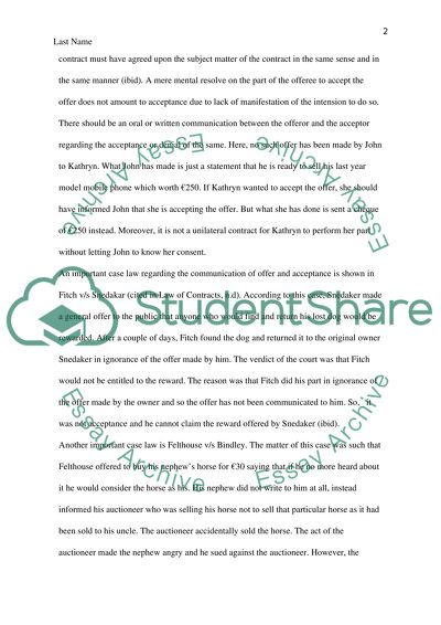 Legal Aspects of Business - Law of Contract