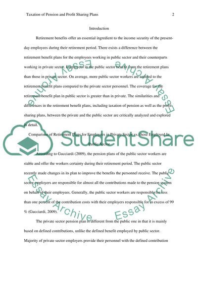 Comparision of Retirement Plans for employees working in the private sector vs employees working in the public sector