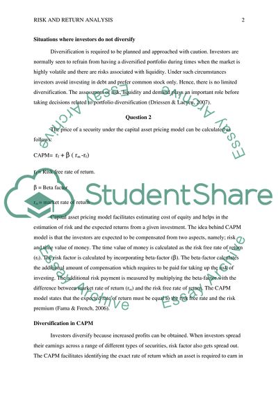 Situations Where Investors Do Not Diversify
