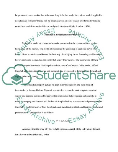 Theoretical Evidence That the Hicksian Model Attempts to Enhance the Consumer Theory