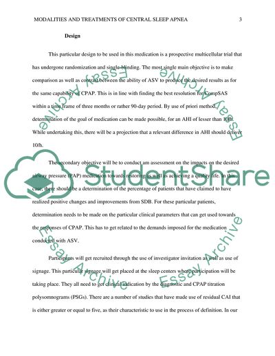Modalities and Treatments of Central Sleep Apnea