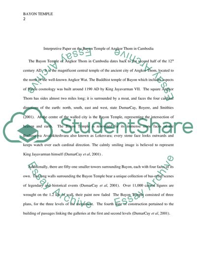 Interpretive Paper on the Bayon Temple