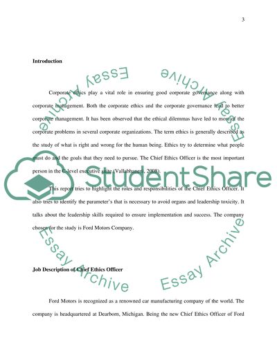 Chief Ethics Officer