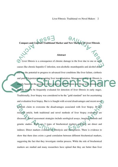 Contrast of Traditional Marker and New Markers of Liver Fibrosis