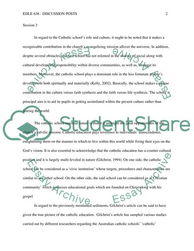 Discussion on Catholic Schools Role and Mission