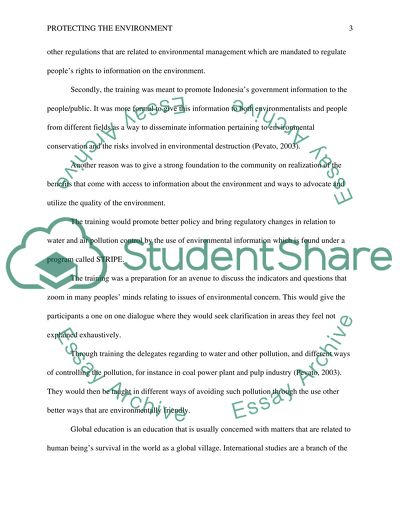 Protecting the Environment: Training in Environmental Law in Indonesia