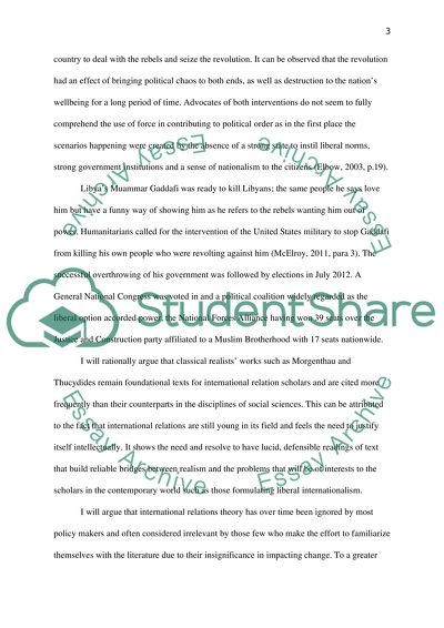 Classical Realism and Liberal Internationalism