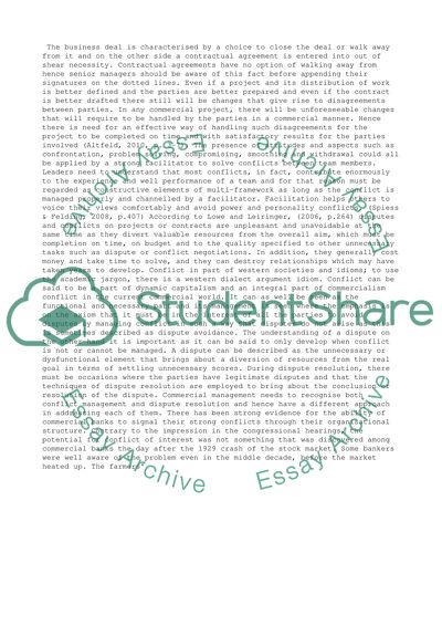 Conflicts and disputes on commercial projects