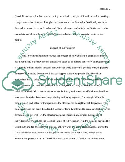 Political Economy - Neo-Liberalism vs. Classic Liberalism