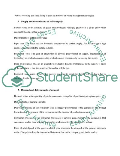 Supply chain of coffee