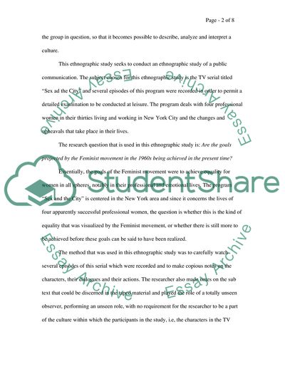 Ethnographic Study of a Group of People