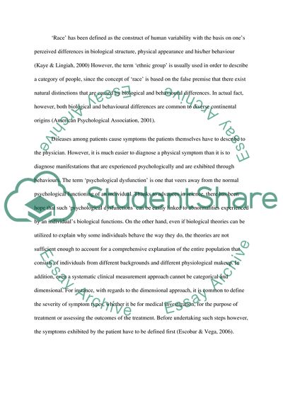 Racism and Mental Health: Psychiatric Diagnosis