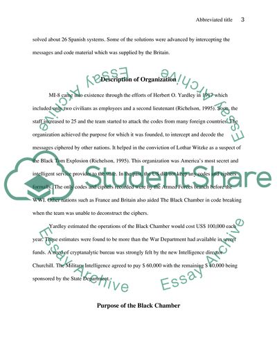 The Black Chamber Organization