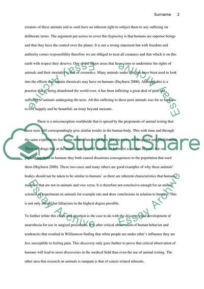 Emphasizing on Avoidance of Animal Testing