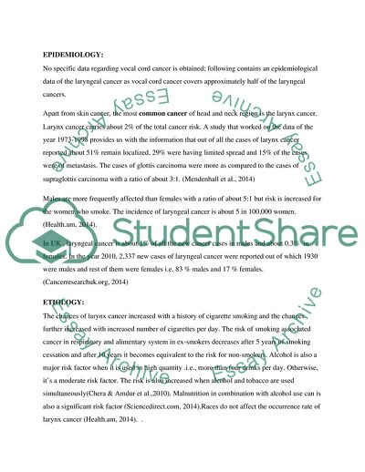 Oncological Management of a Patient with Carcinoma of the Larynx