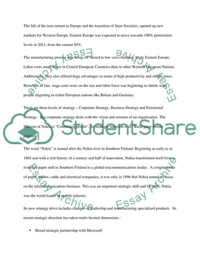 Nokia Strategy in Mobile Handset Industry