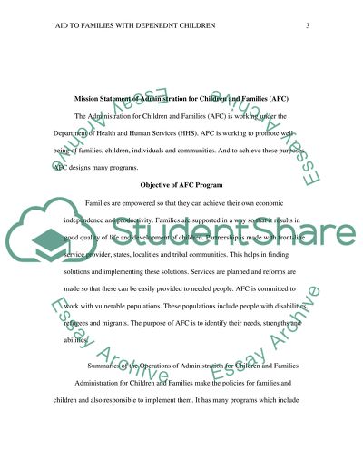 Aid to Families with Dependent Children