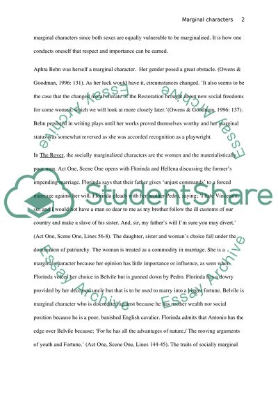 The Socially Marginal Characters Are Not the Least in Henry V and The Rover