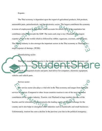 Economy/infrastructure(culture) in Thailand