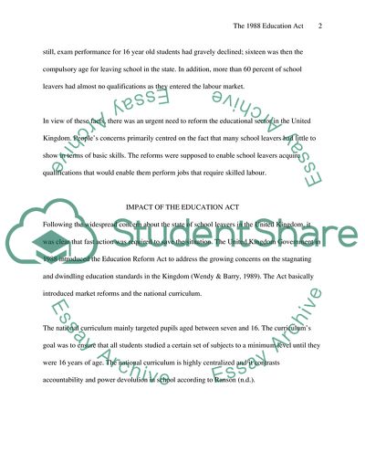 The 1988 Education Act