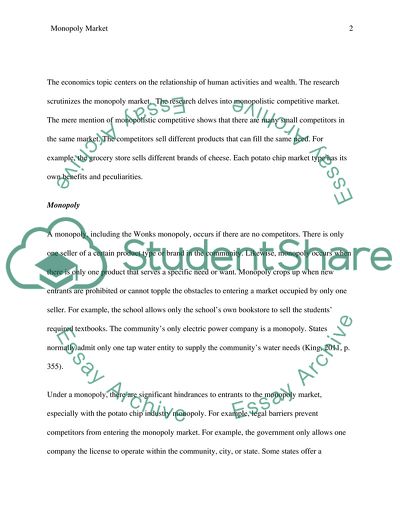 Monopolistic Competitive Market