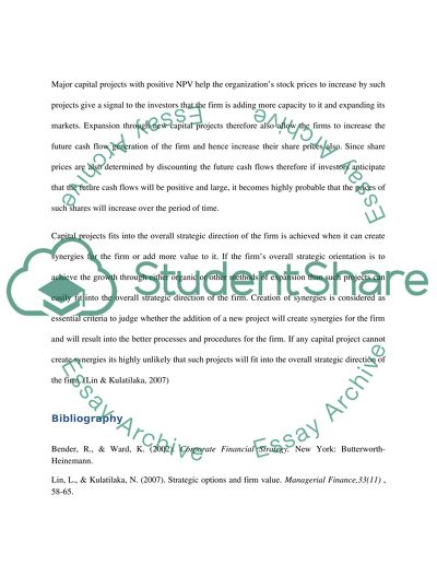 Capital Projects and Strategic Direction