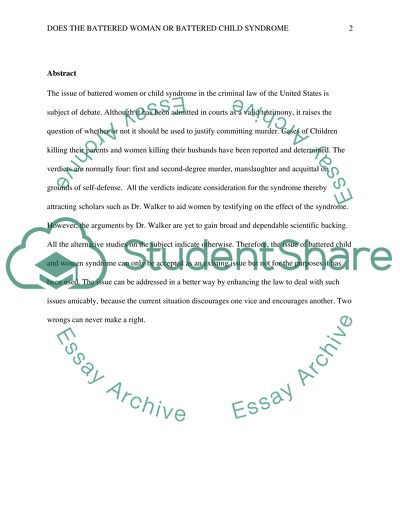 Does the Battered Woman or Battered Child Syndrome Justify Committing Murder