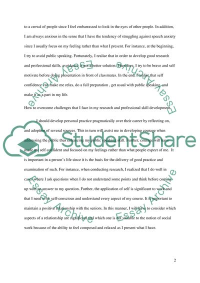 Research & Professional Skills - Reflective Journal