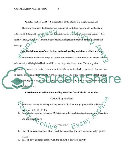 Correlational Methods