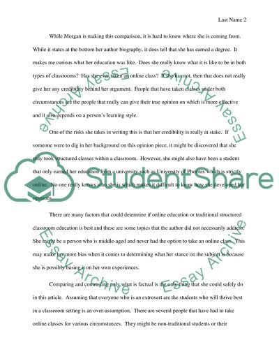 Online Vs Classroom Instruction Essay Example Topics And Well