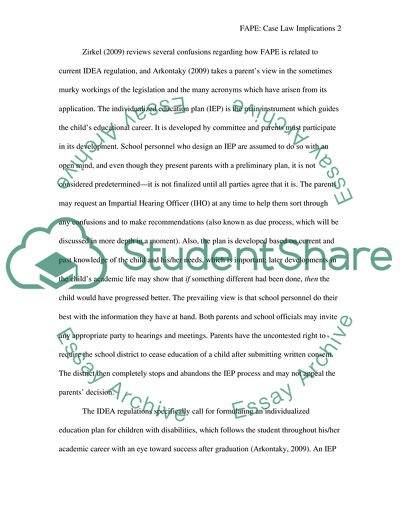 Free Appropriate Public Education: Case Law Implications