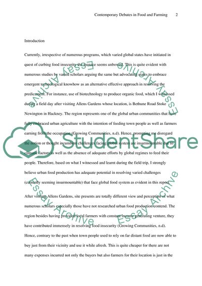 Contemporary Debates in Food and Farming