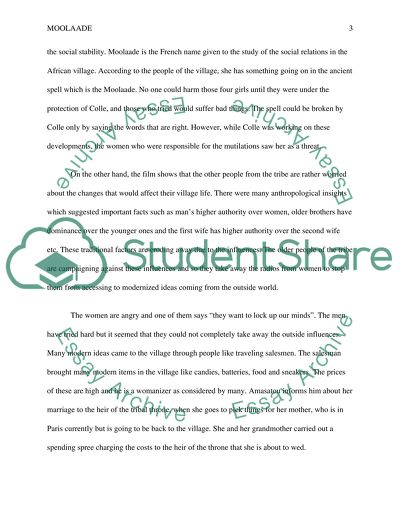 Topical summery of the movie Moolaade