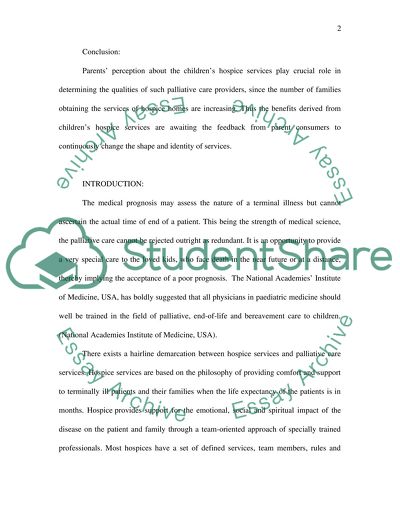 What benefits does a childrens hospice service provide