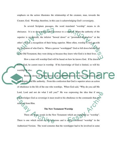 Biblical Concepts of Worship