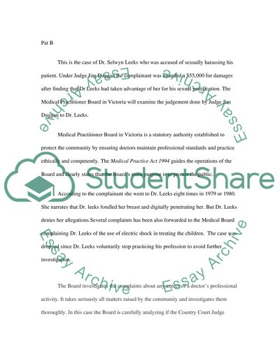 Sexually Harassing a Patient