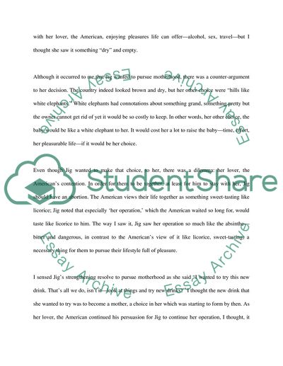 Hills Like White Elephants Critique