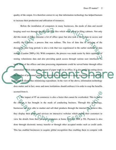 Does Information Technology Matter